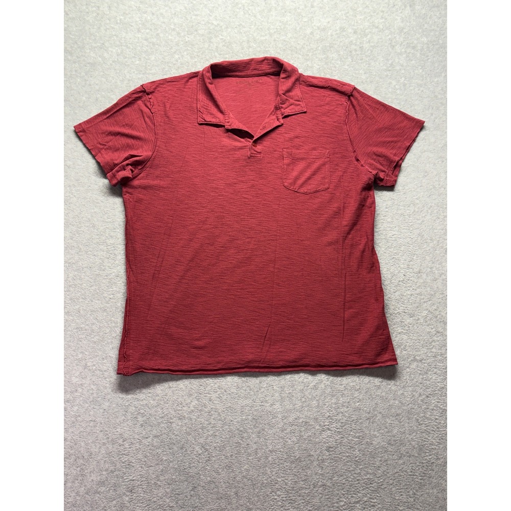 Rogue State Mens XL Burgundy Red 100% Pima Cotton Slub Knit Pocket Polo Shirt